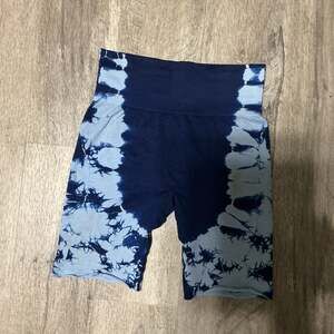 SET Active Blue Tie Dye Seamless High Waisted Biker Shorts
